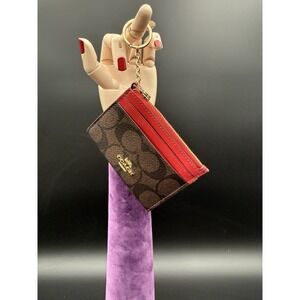 Coach Mini Skinny ID Case 8x11cm Coated Canvas Gold